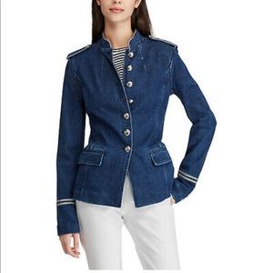 New Lauren Ralph Lauren Military Denim Blazer